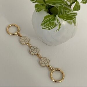 NWOT Camellia 5.5” Bag Strap Extender | Accessory | White & Gold